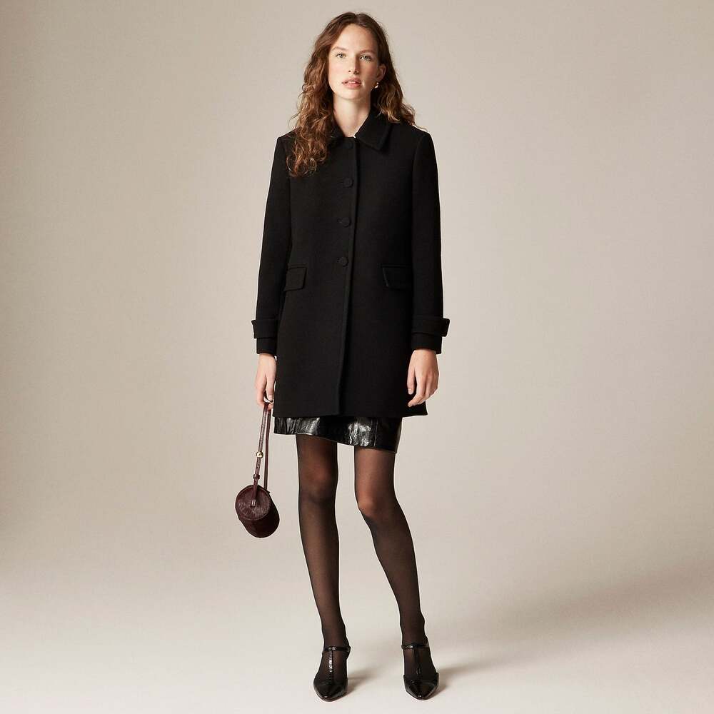 J. Crew Women's Salon Coat in Italian Double-Cloth Long Sleeves Black Size 2 NWT